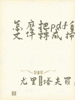 怎么把pdf的文件转成扫描