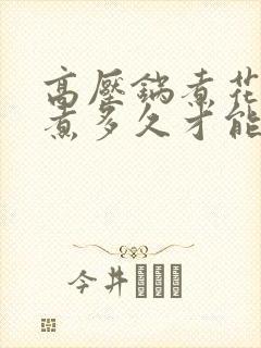 高压锅煮花生要煮多久才能熟透