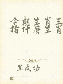 今期生肖三四开指什么生肖