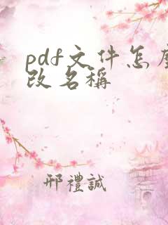 pdf文件怎么改名称