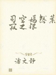 司空嫣然叶凡孤寂之狼