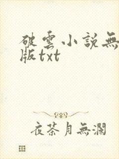 破云小说无删减版txt
