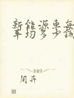 新能源车每公里平均多少钱