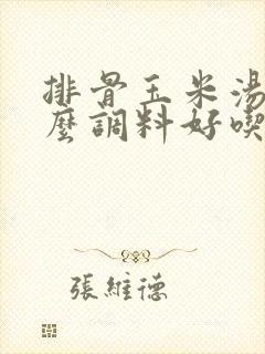 排骨玉米汤放什么调料好吃