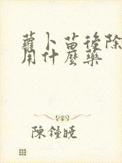 萝卜苗后除草剂用什么药