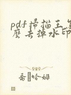pdf扫描王怎么去掉水印