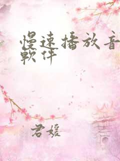 慢速播放音频的软件