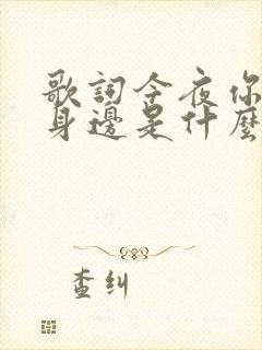 歌词今夜你不在身边是什么歌