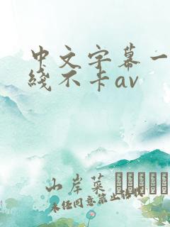 中文字幕一区在线不卡av