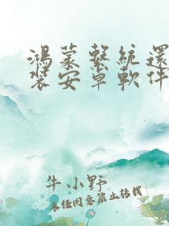 鸿蒙系统还能安装安卓软件吗