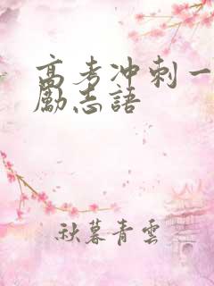 高考冲刺一百天励志语