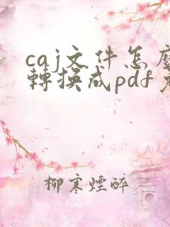 caj文件怎么转换成pdf免费的