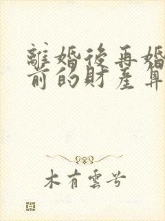 离婚后再婚了婚前的财产算共有吗