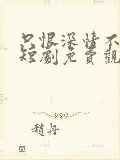 只恨深情不识鸢短剧免费观看全集