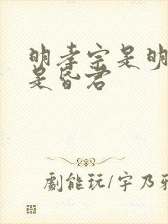 明孝宗是明君还是昏君
