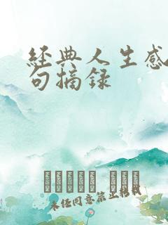 经典人生感悟短句摘录