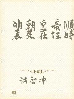 明朝皇帝顺序列表及在位时间和年号