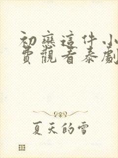 初恋这件小事免费观看泰剧网