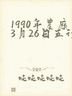 1990年农历3月26日五行八字
