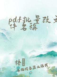 pdf批量改文件名称