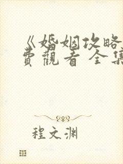 《婚姻攻略》免费观看 全集