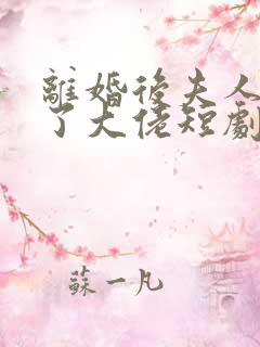 离婚后夫人她成了大佬短剧免费观看