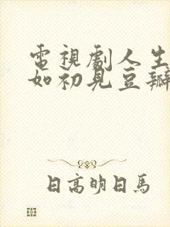 电视剧人生若只如初见豆瓣