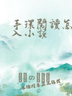 手环阅读怎么导入小说