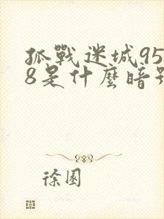 孤战迷城9548是什么暗号