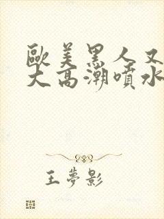 欧美黑人又高又大高潮喷水