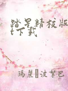 踏星精校版txt下载