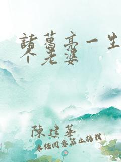 诸葛亮一生的六个老婆