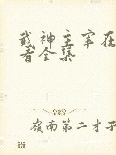 武神主宰在线观看全集