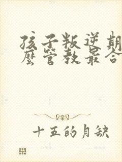 孩子叛逆期逆怎么管教最合适男孩