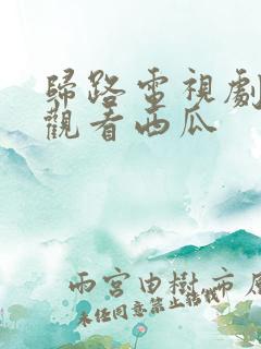 归路电视剧免费观看西瓜