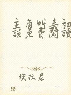 主角叫秦初的小说免费阅读