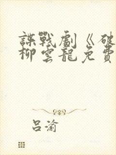 谍战剧《破绽》柳云龙免费观看