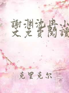 谢渊沈冉小说全文免费阅读