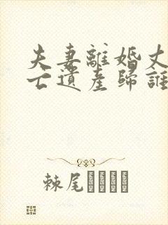 夫妻离婚丈夫死亡遗产归谁