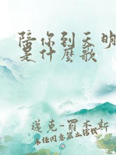 陪你到天明歌词是什么歌