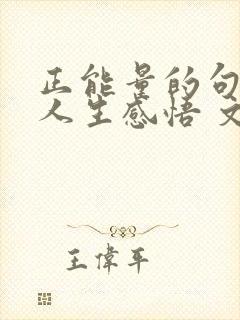 正能量的句子 人生感悟 文案
