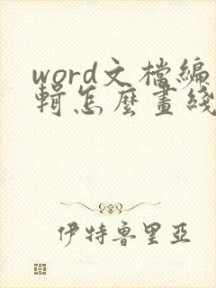word文档编辑怎么画线