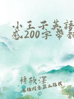 小王子英语读后感200字带翻译