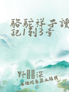 骆驼祥子读书笔记1到3章