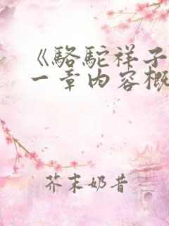 《骆驼祥子》第一章内容概括.