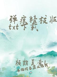 弹痕精校版原著txt下载