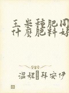 玉米种肥同播用什么肥料好