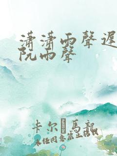 潇潇雨声迟叶潇阮雨声