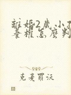 离婚2岁小孩抚养权怎么判定