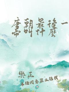 唐朝最后一个皇帝叫什么